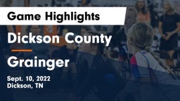Dickson County  vs Grainger  Game Highlights - Sept. 10, 2022