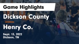 Dickson County  vs Henry Co. Game Highlights - Sept. 13, 2022