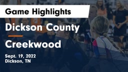 Dickson County  vs Creekwood  Game Highlights - Sept. 19, 2022