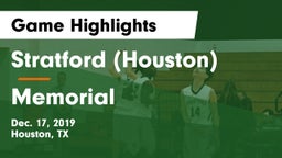 Stratford  (Houston) vs Memorial  Game Highlights - Dec. 17, 2019