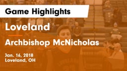 Loveland  vs Archbishop McNicholas  Game Highlights - Jan. 16, 2018
