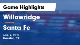 Willowridge  vs Santa Fe  Game Highlights - Jan. 2, 2018