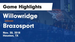 Willowridge  vs Brazosport Game Highlights - Nov. 30, 2018