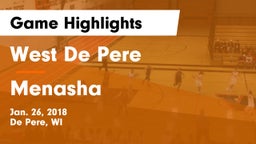 West De Pere  vs Menasha  Game Highlights - Jan. 26, 2018