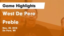 West De Pere  vs Preble  Game Highlights - Nov. 20, 2018
