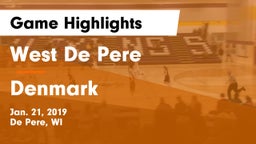 West De Pere  vs Denmark  Game Highlights - Jan. 21, 2019