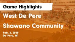 West De Pere  vs Shawano Community  Game Highlights - Feb. 8, 2019