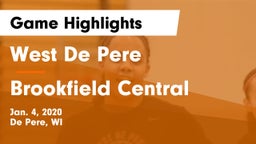 West De Pere  vs Brookfield Central  Game Highlights - Jan. 4, 2020
