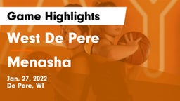 West De Pere  vs Menasha  Game Highlights - Jan. 27, 2022