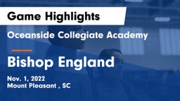 Oceanside Collegiate Academy vs Bishop England Game Highlights - Nov. 1, 2022