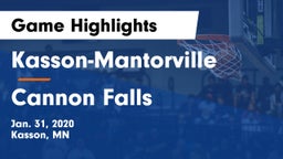 Kasson-Mantorville  vs Cannon Falls  Game Highlights - Jan. 31, 2020