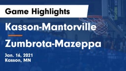 Kasson-Mantorville  vs Zumbrota-Mazeppa  Game Highlights - Jan. 16, 2021