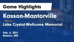 Kasson-Mantorville  vs Lake Crystal-Wellcome Memorial  Game Highlights - Feb. 6, 2021