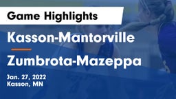 Kasson-Mantorville  vs Zumbrota-Mazeppa  Game Highlights - Jan. 27, 2022