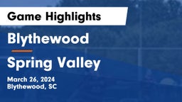 Blythewood  vs Spring Valley  Game Highlights - March 26, 2024