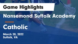 Nansemond Suffolk Academy vs Catholic  Game Highlights - March 28, 2022