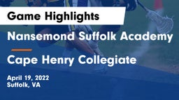 Nansemond Suffolk Academy vs Cape Henry Collegiate Game Highlights - April 19, 2022