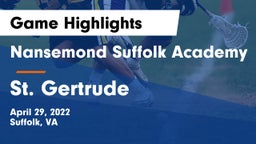 Nansemond Suffolk Academy vs St. Gertrude Game Highlights - April 29, 2022