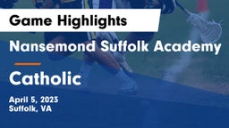 Nansemond Suffolk Academy vs Catholic  Game Highlights - April 5, 2023