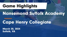 Nansemond Suffolk Academy vs Cape Henry Collegiate Game Highlights - March 20, 2024