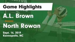 A.L. Brown  vs North Rowan Game Highlights - Sept. 16, 2019