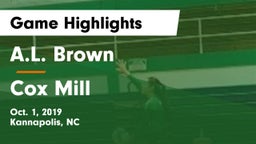A.L. Brown  vs Cox Mill  Game Highlights - Oct. 1, 2019
