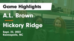 A.L. Brown  vs Hickory Ridge  Game Highlights - Sept. 22, 2022