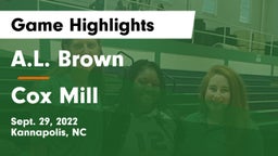 A.L. Brown  vs Cox Mill Game Highlights - Sept. 29, 2022