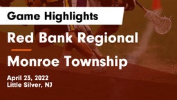 Red Bank Regional  vs Monroe Township  Game Highlights - April 23, 2022