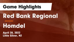 Red Bank Regional  vs Homdel Game Highlights - April 28, 2022