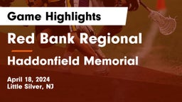 Red Bank Regional  vs Haddonfield Memorial  Game Highlights - April 18, 2024