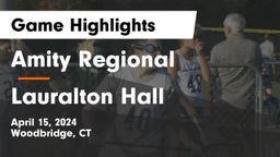 Amity Regional  vs Lauralton Hall Game Highlights - April 15, 2024