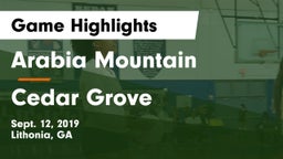 Arabia Mountain  vs Cedar Grove Game Highlights - Sept. 12, 2019