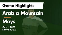 Arabia Mountain  vs Mays  Game Highlights - Oct. 1, 2020
