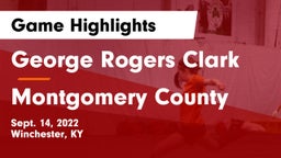 George Rogers Clark  vs Montgomery County Game Highlights - Sept. 14, 2022