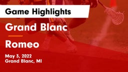 Grand Blanc  vs Romeo  Game Highlights - May 3, 2022