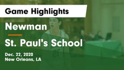 Newman  vs St. Paul's School Game Highlights - Dec. 22, 2020