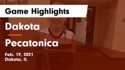 Dakota  vs Pecatonica  Game Highlights - Feb. 19, 2021