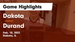 Dakota  vs Durand  Game Highlights - Feb. 10, 2022