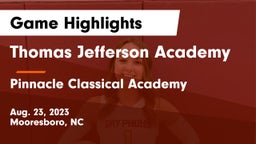Thomas Jefferson Academy  vs Pinnacle Classical Academy Game Highlights - Aug. 23, 2023