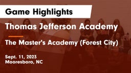 Thomas Jefferson Academy  vs The Master's Academy (Forest City) Game Highlights - Sept. 11, 2023