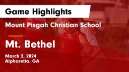 Mount Pisgah Christian School vs Mt. Bethel Game Highlights - March 2, 2024