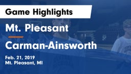 Mt. Pleasant  vs  Carman-Ainsworth   Game Highlights - Feb. 21, 2019