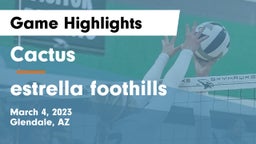 Cactus  vs estrella foothills Game Highlights - March 4, 2023