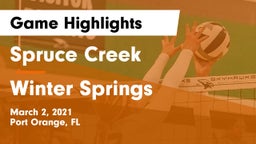 Spruce Creek  vs Winter Springs Game Highlights - March 2, 2021