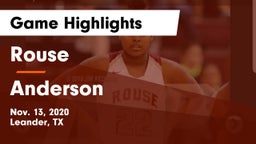 Rouse  vs Anderson  Game Highlights - Nov. 13, 2020