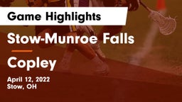 Stow-Munroe Falls  vs Copley  Game Highlights - April 12, 2022