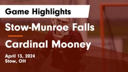 Stow-Munroe Falls  vs Cardinal Mooney  Game Highlights - April 13, 2024