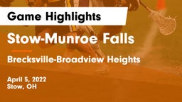 Stow-Munroe Falls  vs Brecksville-Broadview Heights Game Highlights - April 5, 2022
