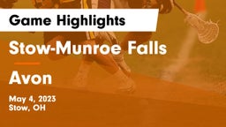 Stow-Munroe Falls  vs Avon  Game Highlights - May 4, 2023